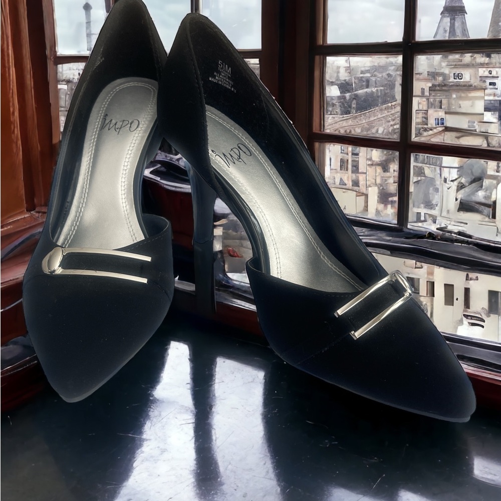 Impo Black Topanga Heels Sz 11M Suede D'Orsay Women’s Classic NWOT, no box.
